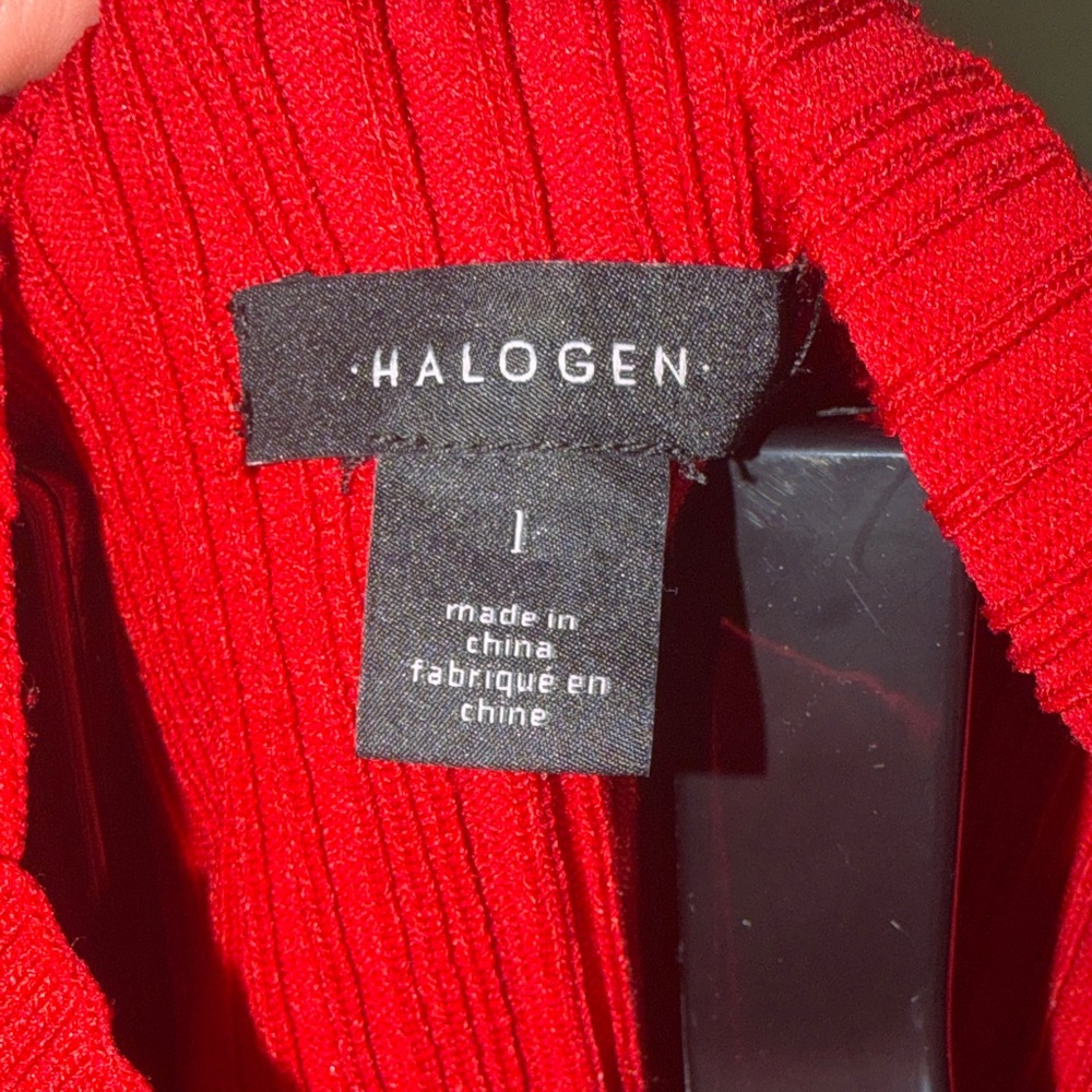 Halogen Red Ribbed Tunic Top - Picture 2 of 4